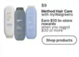 Walgreens Method Hair Care with myWalgreens offer
