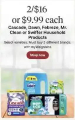 Walgreens Cascade, Dawn, Febreze, Mr. Clean or Swiffer Household Products offer