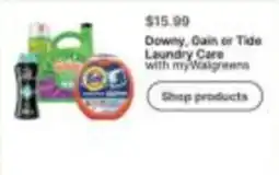 Walgreens Downy, Gain or Tide Laundry Care with myWalgreens offer