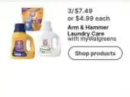 Walgreens Arm & Hammer Laundry Care with myWalgreens offer