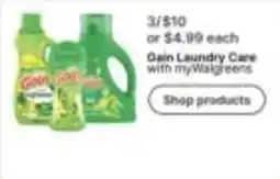 Walgreens Gain Laundry Care with myWalgreens offer