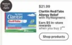 Walgreens Claritin RediTabs Allergy Relief with myWalgreens offer