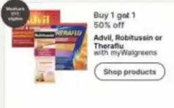 Walgreens Advil, Robitussin or Theraflu offer