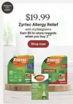 Walgreens Zyrtec Allergy Relief offer