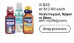 Walgreens Vicks Dayquil, Nyquil or Sinex offer
