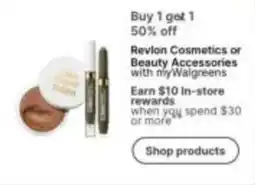 Walgreens Revlon Cosmetics or Beauty Accessories offer