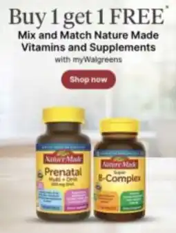 Walgreens Nature Made vitamins and supplements offer