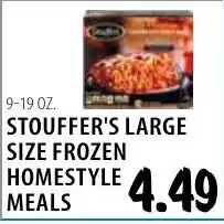 Karns Stouffer's large size frozen homestyle meals offer