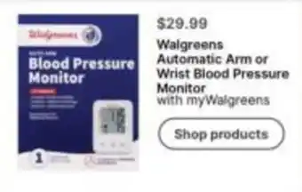 Walgreens automatic arm or wrist blood pressure monitor with myWalgreens