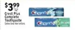 Associated Crest Plus Complete Toothpaste offer
