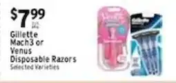 Associated Gillette Mach3 or Venus Disposable Razors offer