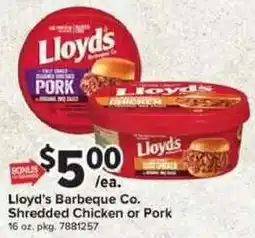 Giant Food Lloyd's Barbeque Co. Shredded Chicken or Pork offer