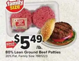 Giant Food 80% Lean Ground Beef Patties offer