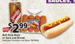 Giant Food Ball Park Rolls or Sara Lee Bread offer