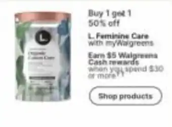 Walgreens L Feminine Care offer