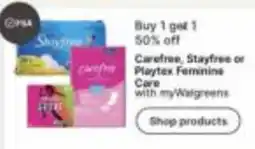 Walgreens Carefree, Stayfree or Playtex Feminine Care offer