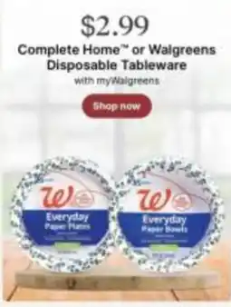 Walgreens Walgreens Disposable Tableware offer