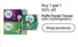 Walgreens Puffs Facial Tissue offer