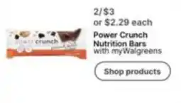 Walgreens Power Crunch Nutrition Bars offer