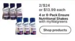 Walgreens Ensure Nutritional Shakes offer