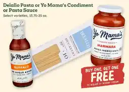 Sprouts Farmers Market Yo Mama's Pasta or Yo Mama's Condiment or Pasta Sauce offer