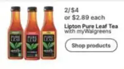 Walgreens Lipton Pure Leaf Tea offer