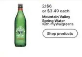 Walgreens Mountain Valley Spring Water offer