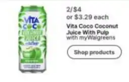 Walgreens Vita Coco Coconut Juice With Pulp offer