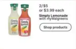 Walgreens Simply Lemonade offer