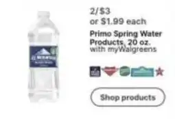 Walgreens Primo Spring Water Products offer