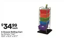 Michaels 5-Drawer Rolling Cart by Simply Tidy offer