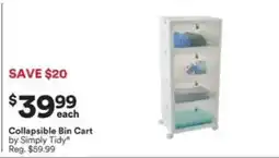 Michaels Collapsible Bin Cart by Simply Tidy offer