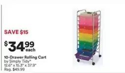 Michaels 10-Drawer Rolling Cart by Simply Tidy offer