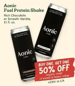 Sprouts Farmers Market Aonic Fuel Protein Shake offer