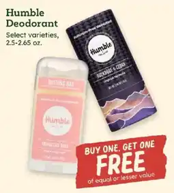 Sprouts Farmers Market Humble Deodorant offer
