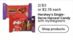 Walgreens Hershey's Single-Serve Harvest Candy offer