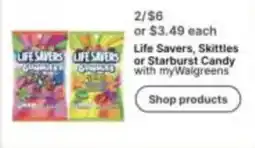 Walgreens Life Savers, Skittles or Starburst Candy offer