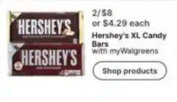 Walgreens Hershey's XL Candy Bars offer