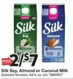 Giant Food Silk Soy, Almond or Coconut Milk offer