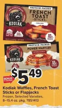 Giant Food Kodiak Waffles, French Toast Sticks or Flapjacks offer
