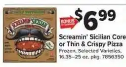 Giant Food Screamin' Sicilian Core or Thin & Crispy Pizza offer