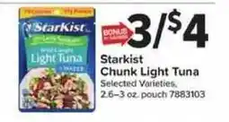 Giant Food Starkist chunk light tuna offer