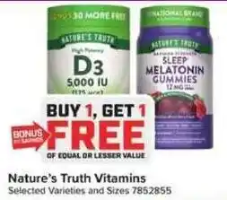 Giant Food Nature's Truth Vitamins offer