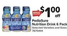 Giant Food PediaSure Nutrition Drink 6 Pack offer