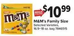 Giant Food M&M's Family Size offer