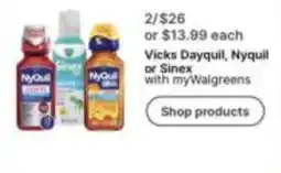 Walgreens Vicks Dayquil, Nyquil or Sinex offer
