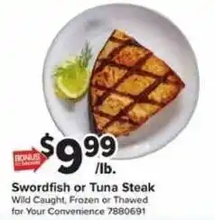 Giant Food Swordfish or Tuna Steak offer