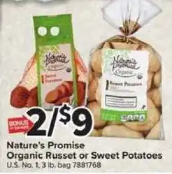 Giant Food Nature's Promise Organic Russet or Sweet Potatoes offer
