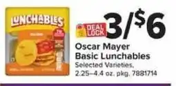Giant Food Oscar Mayer Basic Lunchables offer