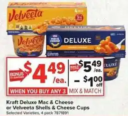Giant Food Kraft Deluxe Mac & Cheese or Velveeta Shells & Cheese Cups offer